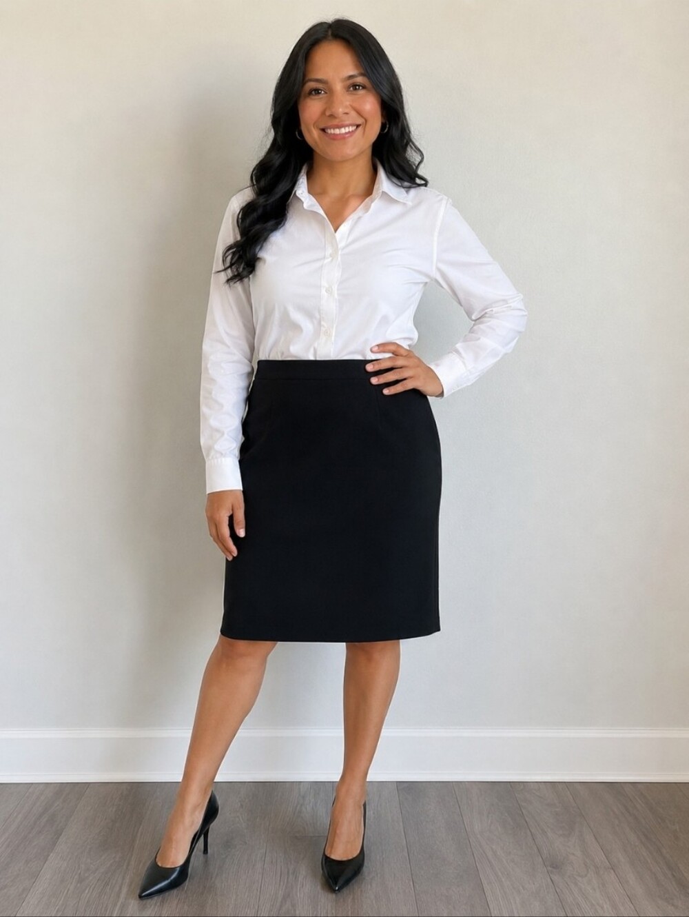 STUDIO ONE By Sandra Darren Black Business Skirt 8